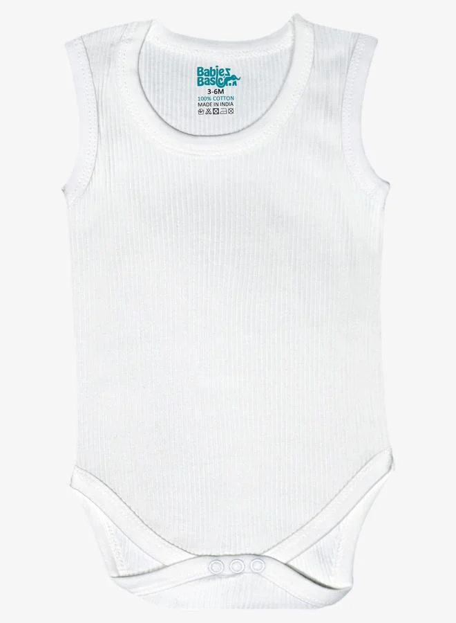 Babies Basic Pack of 3 - Super Combed Cotton Sleeveless Bodysuit